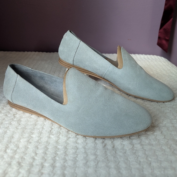Toms Shoes - New TOMS Darcy Dusty Blue Grey Suede Loafers Flats Size 8.5